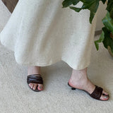 Bonnyshow  Luxury Designer Summer Low Heel Women Weave Slippers Elegant Open Toe Dress Slides Outdoor Gladiator Shoes