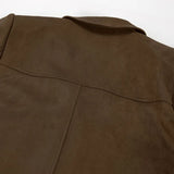 Bonnyshow  Women's Vintage Solid Suede Jacket Coat Turndown Collar Single Breasted Long Sleeve Outerwear Autumn Streetwear Fashion Jackets