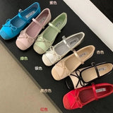 Bonnyshow  Women Flat Shoes Fashion Round Toe Shallow Slip On Ladies Soft Ladies Mary Jane Ballerinas Flat Heel Casual Ballet Sho