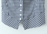 Bonnyshow  plaid shirt women sleeveless V-neck buttons down chic shirt cotton spring summer tops