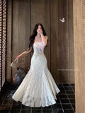 Bonnyshow  Women's Purple/Apricot Casual Flower Long Dress Sleeveless French Elegant Aesthetic 2000s Party A-line Dress Clothing 2025
