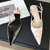 Bonnyshow  Spring Buckle Strap Women Pumps Sandals Fashion Shallow Thin Heels Pointed Toe Slingback Mules Tacones Mujer