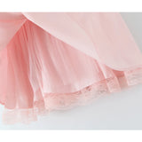 Bonnyshow  Sexy Off Shoulder Elegant Pink Party Mini Dresses For Women Lace Spliced Bow Ball Gown Summer Dress Birthday Robe