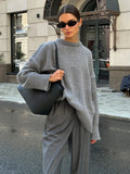 Bonnyshow Solid Color Basic Knitted Sweate Women's  Autumn Winter Thicken Fashion Casual Sweate Oversized Warm Female Pullover