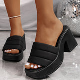 Bonnyshow  Size 35-43 Brand New Ladies Platform Summer Sandals Fashion Solid Wedges High Heels Women's Slippers Casual Party Woman Slides