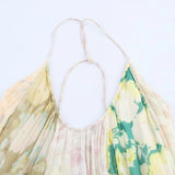 Bonnyshow  Summer Women's New Dress 2025 Fashion Print Loose V-neck Camisole Summer Holiday Dress Women's Chic Youth Long Dresses