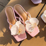 Bonnyshow  Sandals Decorations Flower Shoe Accessories Vacation Style Removable Butterfly Orchid Shoes Charms DIY Shoe Buckle Clogs Buckle