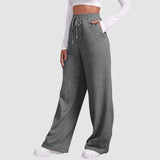 Bonnyshow Wide Leg Pants For Women’S Fleece Lined Sweatpants Straight Pants Bottom All-Math Plain Fitness Joggers Pants Travel Basic