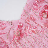 Bonnyshow  Fashion Beading Floral Print Sequin Slim Fit Sexy Y2k Women Camisole Tops Backless Embroidered Design Blouses