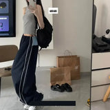 Bonnyshow Harajuku Parachute Cargo Pants Women Kpop Oversized Korean Y2k Streetwear Patchwork Trousers Jogging Sweatpants Hippie