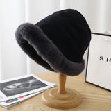 Bonnyshow Mongolian Hat Women Autumn Winter Windproof Warm Hats Thick Plush Warm Fisherman Cap Korean Ear Protection Bucket Hats