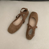 Bonnyshow  Ladies Ballet Shallow Flat Shoes Women's Retro Mary Jane Shoes Luxury soft sole shoe Women cross strap Flats Zapatos Mujer 2025