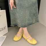 Bonnyshow  Designer Spring Women Mary Jane Shoes Fashion Square Toe Ladies Comfort Soft Sole Flats Women's Comfort Ballerinas Shoes