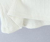 Bonnyshow  Women Hollow out Through Buttons Pearl Knitted Short Sleeve Sweater Crop Pullovers Knitwear All Match Knitting Tops Jumper