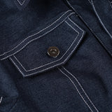 Bonnyshow  Retro Workwear Pocket Shirt Fashion Streetwear Women Y2K Button Up Tee Dark Blue Short Sleeve Fitted Crop Top Lady