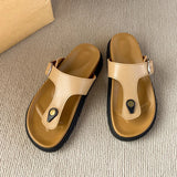 Bonnyshow  Summer Women Cork Slippers Outdoor Flip Flops Sandals Slippers Women Couple Beach Sandals for Women Shoes for Women