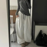 Bonnyshow Fleeced Women's Sweatpants Winter Black Oversized Korean Brushed Pants Harajuku Fashion Kpop Vintage Trousers Casual