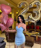 Bonnyshow Eye Catching Sparkle Crystal Beaded Short Cocktail Dresses Sweetheart Strapless Sexy Women Mini Maxi Dress To Birthday Party