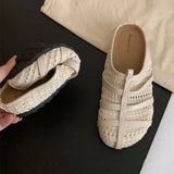 Bonnyshow  Retro Fashion Sandals Summer Outdoor Wear Soft Sole Versatile Lady Beach Shoes Hollow Breathable New Woven Comfort Women Sandals