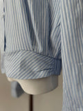 Bonnyshow  Loose Casual Blouse Stripe Shirts Mini Skirt 2 Pieces Sets Women Suit Spring Summer High Waist Short Skirt Set