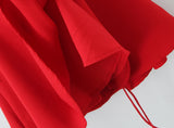Bonnyshow  Sexy Red Halter Dress Women Slim Low Waist Spliced 3D Flower Swing A-lined Backless Short Dresses Summer Robe