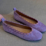 Bonnyshow  Fashion Shallow Women Ballet Flats Shoes Casual Female Slip On Footwear Designer Shallow Women Comfort Soft Sole Flats Shoes