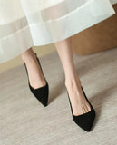 Bonnyshow  Black Sandals Women Summer New Fashion Women's Pointed Square Heel Sandals Pumps Women Shoes Office Dress Shoes Sexy High Shoes