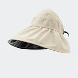 Bonnyshow Summer Women Sun Hat Wide Brim Empty Top Fisherman Cap for Female Lady Outdoor Sunshade Bucket Hats Foldable Panama Caps