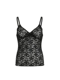 Bonnyshow See Through Slim Sexy Sleeveless V Neck Cute Lace Camisole Vest Top Women