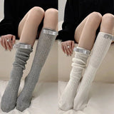 Bonnyshow Bow Knot Lolita Socks Women Girls Long Socks Lolita Soft Jk Uniform Knee Socks Autumn Winter Bowknot Sweet JK Knitted Stockings