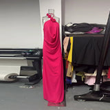 Bonnyshow  Solid Halter Flower Hollow Lady Maxi Dress Backless Bodycon 2025 Summer Elegant Women Evening Gown In The Floor Lady Party Robe