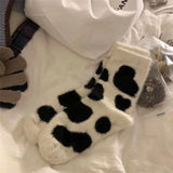 Bonnyshow Colorful Striped Socks Women Autumn Winter Mink Fleece Floor Sock Soft Thicken Plush Indoor Socks Female Fluffy Sox