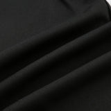 Bonnyshow  Women Casual Slit Middle Pants Black Fashion High Street Basic Capri Pants Summer Y2K Slim Fit Trousers Minimalist