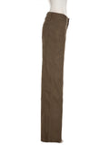 Bonnyshow  Basic Aesthetic Casual Slim Denim Pants Low Waisted Fashion Y2K Jeans Streetwear Button Pockets Cotton Bottoms