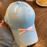 Bonnyshow Korean Ins Bow Knot Baseball Cap Summer and Spring Sun Protection Japanese Y2k Fashions Baseball Cap Travel Beach Hat Women