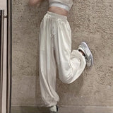 Bonnyshow Oversize Sweatpants For Women High Waist Sports Pants Fashion Casual Baggy Pants Female Joggers Streetwear Harajuku Trousers