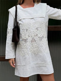 Bonnyshow  Women Solid Embroidery Hollow Out Fold Dresses Casual Vacation Ladies Full Sleeveless Above Knee Dress 2025 Summer Fashion Robe