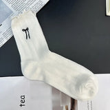 Bonnyshow Lolita Sweet Bow Socks for Women Summer Breathable Thin Loose Sock Y2K Girls Korean Solid Color Middle Tube Socks