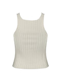 Bonnyshow Sleeveless Solid Minimalist Knitted Vest Female Summer Boho Camisole Simple Basic Elegant Tank Top Shirts