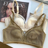 Bonnyshow Summer Super Thin Bra Mesh Sexy Push Up Bra No Steel Ring Modal Cotton Rabbit Ear Fixed Cup Plus Size Minimizer Bras For Women