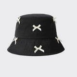 Bonnyshow Kawaii Bow Knot Bucket Hat Japanese Y2k Fashion Sun Protection Fisherman's Hat Korean Women  Summer Cap Y2k Women Accessories