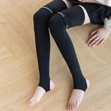 Bonnyshow Velvet Thick Knee Socks with Silicone Pad Anti Slip Thigh High Socks Winter Warm High Tube Stockings Plush Over Knee Long Socks