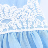 Bonnyshow  Chic Blue Patchwork A-line Long Dress Elegant Sleeveless Off Shoulder Loose Dresses For Women 2025 Summer Vacation Beach Gowns