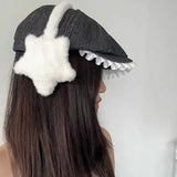 Bonnyshow Star Fluffy Ear Muffs Earplugs Cold Protection Woman Ear Cover Solid Plush Earmuffs Warm Headphones Girl Accessories Gifts