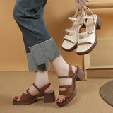 Bonnyshow  Women Sandals 2025 New Plus Size Fashion Casual Open Toe Shoes for Women High Heels Strange Style Solid Color Designer Sandals