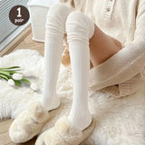 Bonnyshow New Fashion Women Knee-socks Lady Splicing Soft Stockings Autumn Winter High Tube Thermal Socks Casual Sock ﻿