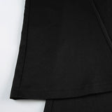 Bonnyshow  Fashion Black V Waistband Woven Pants Women's Low-Waist Casual Loose Trousers Streetwear Wide-legged Pants 2025 Clothes