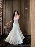 Bonnyshow  Women's Purple/Apricot Casual Flower Long Dress Sleeveless French Elegant Aesthetic 2000s Party A-line Dress Clothing 2025