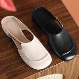 Bonnyshow  Women Slippers Heeled Sandals Comfort Mules Shoes Woman Loafers 2025 Brand Casual Shoes Shallow Summer Soft Leather Sandalias