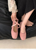 Bonnyshow  Ladies Ballet Shallow Flat Shoes Women's Retro Mary Jane Shoes Luxury soft sole shoe Women cross strap Flats Zapatos Mujer 2025